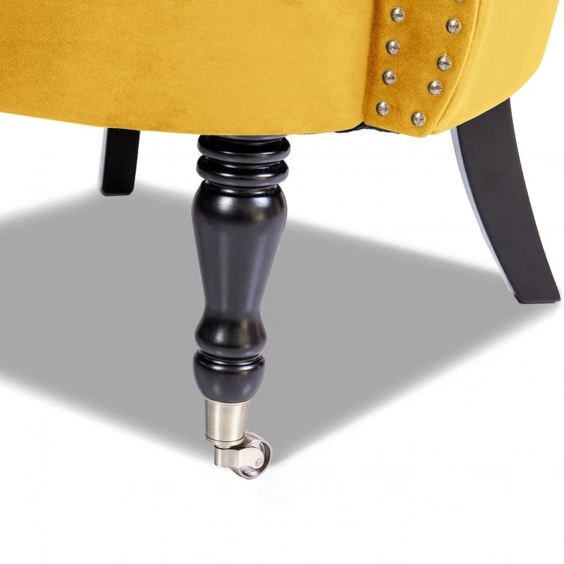 Фотьойл Честърфийлд Людовик, жълто кадифе